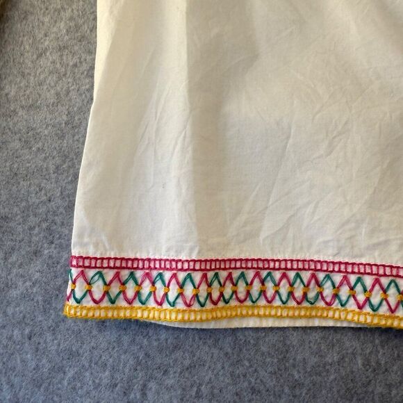 Madewell Women's Medium Blouse Embroidered Floral‎ Off-Shoulder Cotton Top Boho - Picture 6 of 10